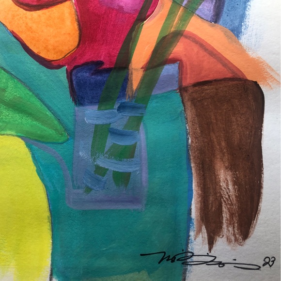 “Sam & Sons” original acrylic painting on paper one-of-a-kind artwork signed - Picture 5 of 5